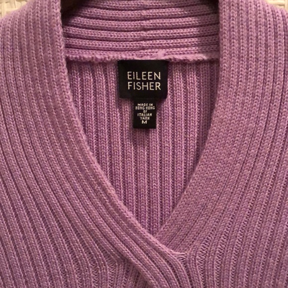 Eileen Fisher Lavender V-Neck Sweater - Size Medium - Picture 6 of 6